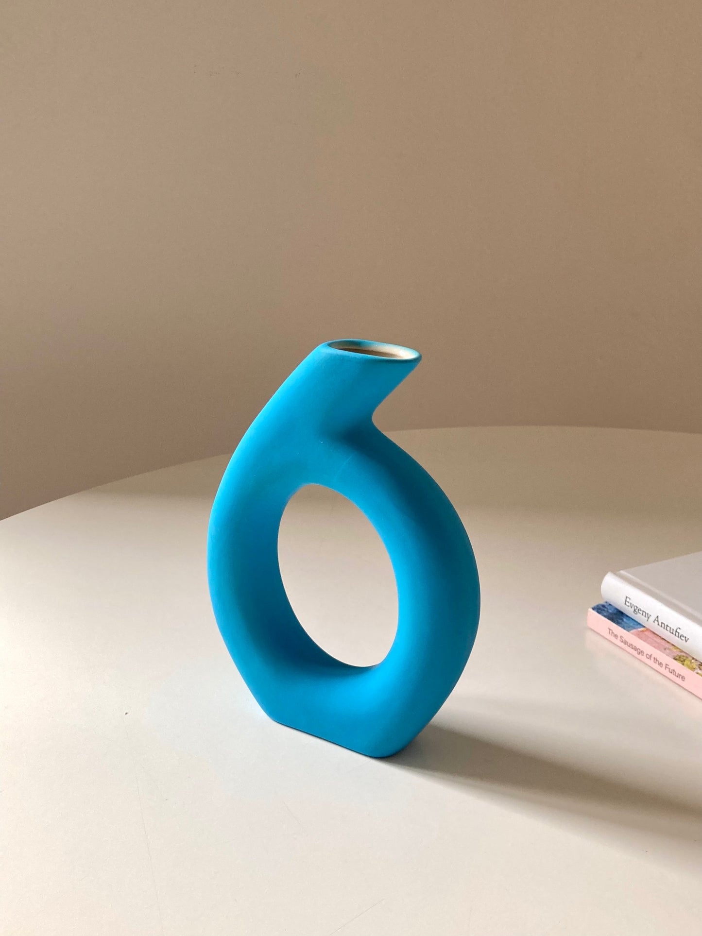 Light blue ceramic vase
