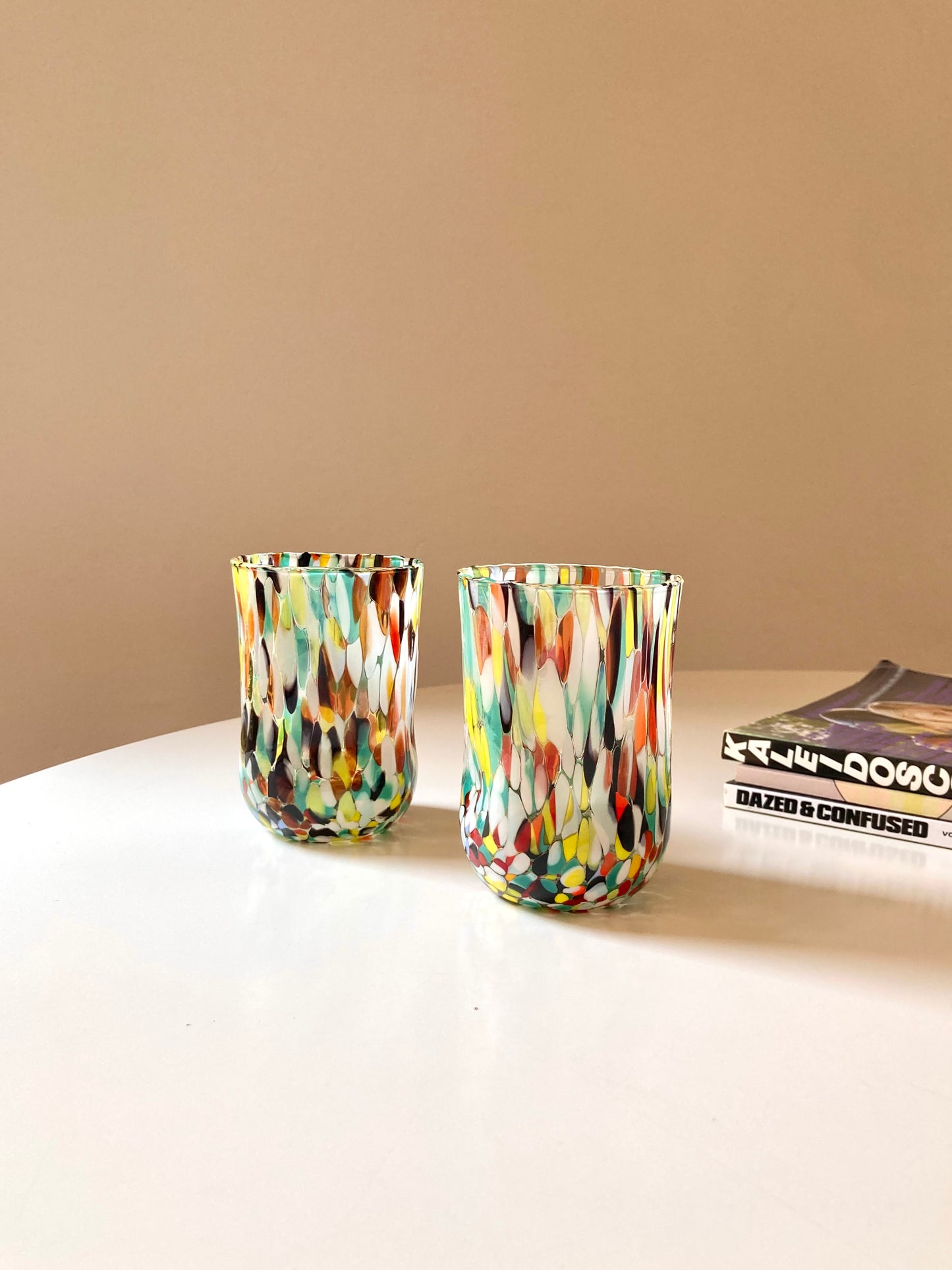 Pair of Gothic glasses in speckled glass