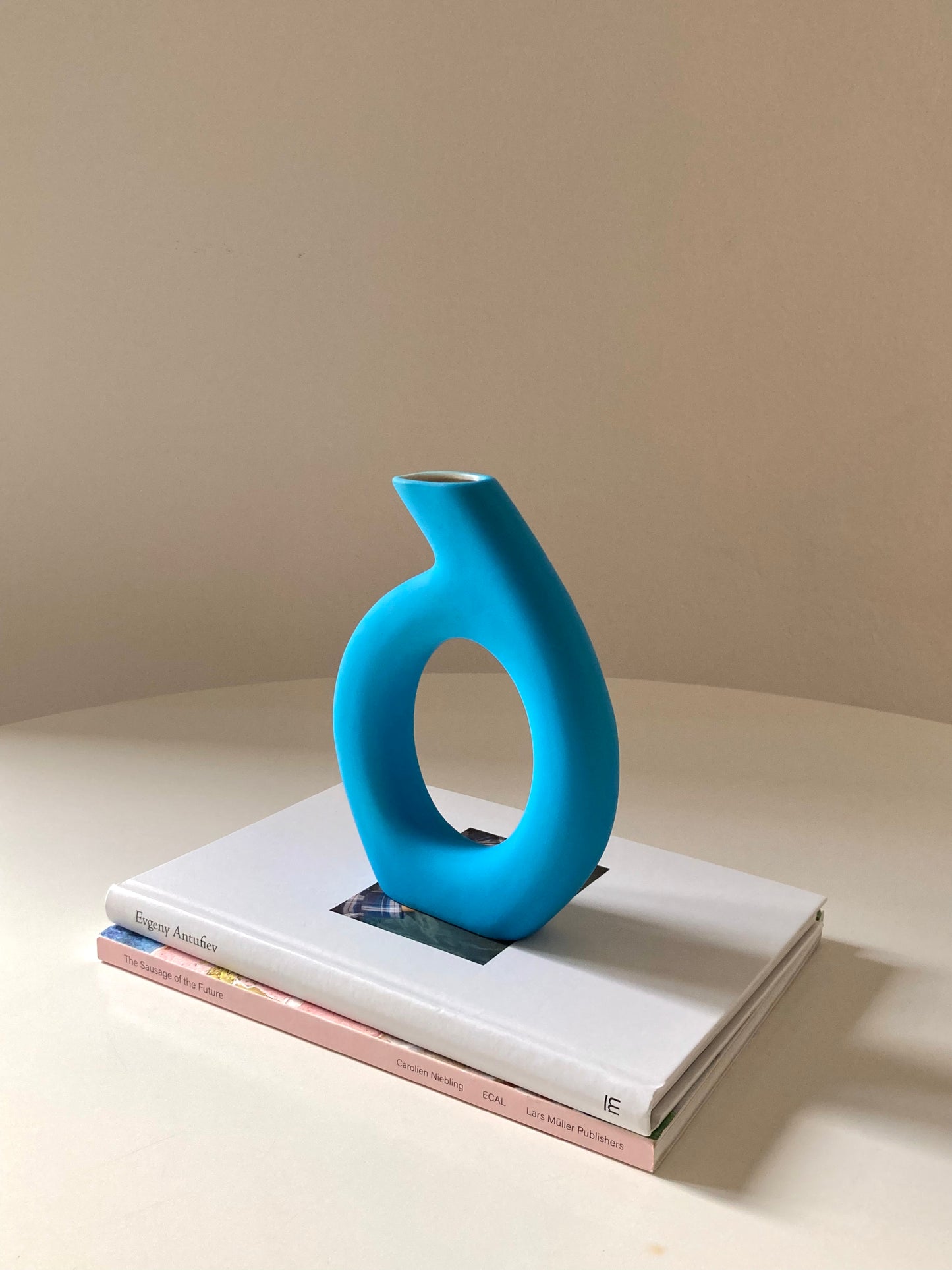 Light blue ceramic vase