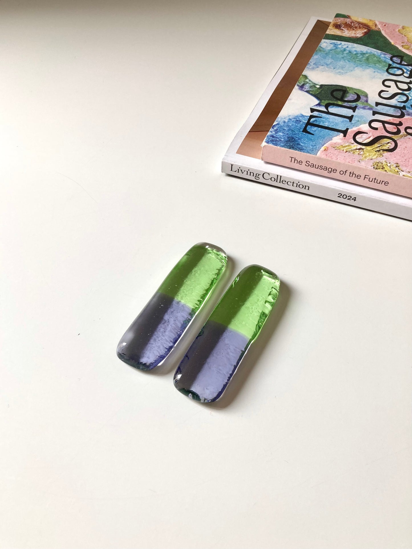 Set di poggia posate verde-lilla