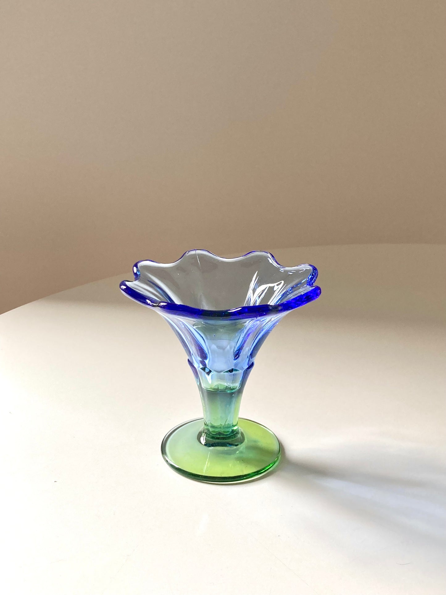 Set 4 coppe in vetro blu e verde