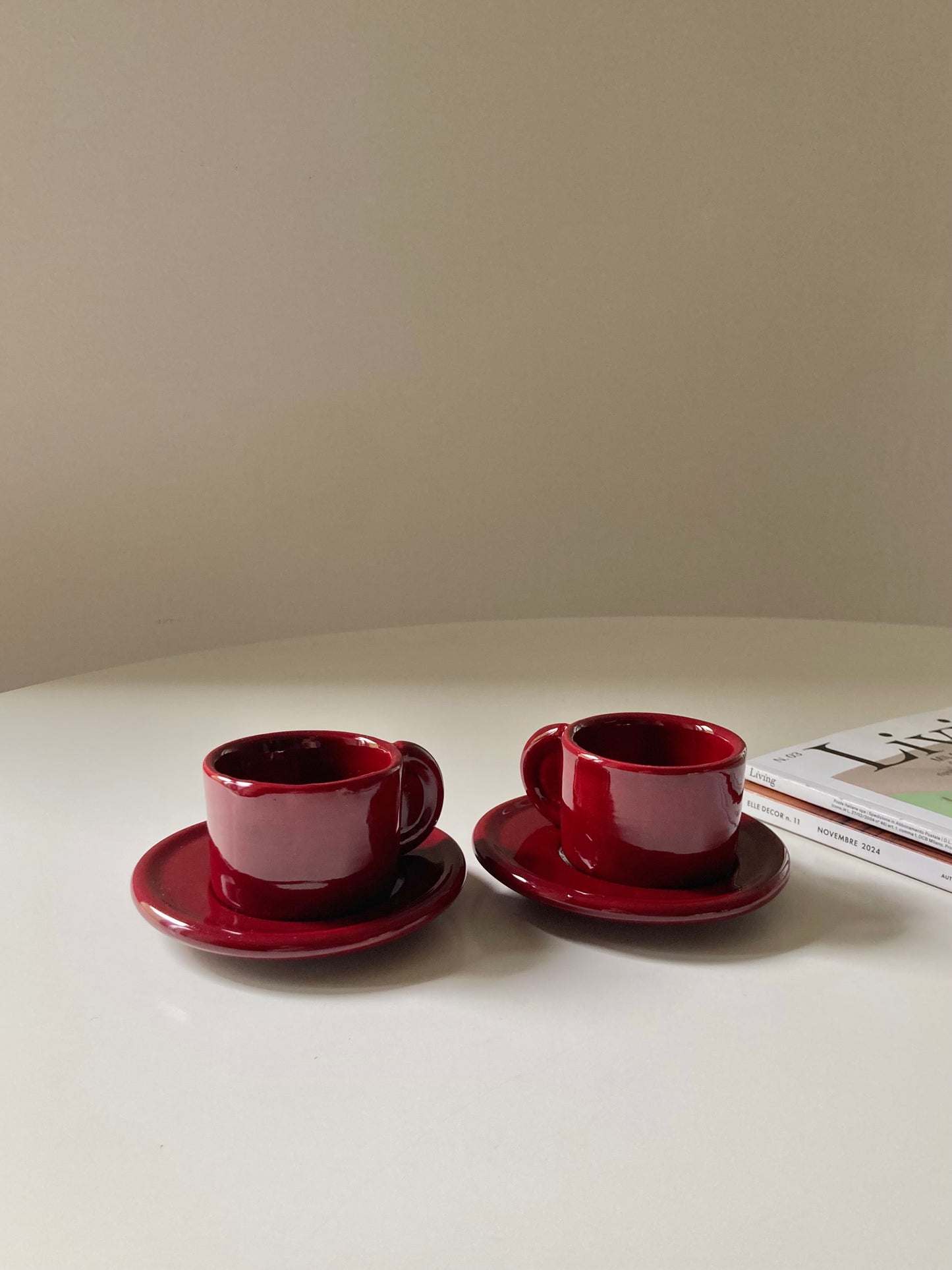 Set 4 tazzine da caffè amaranto