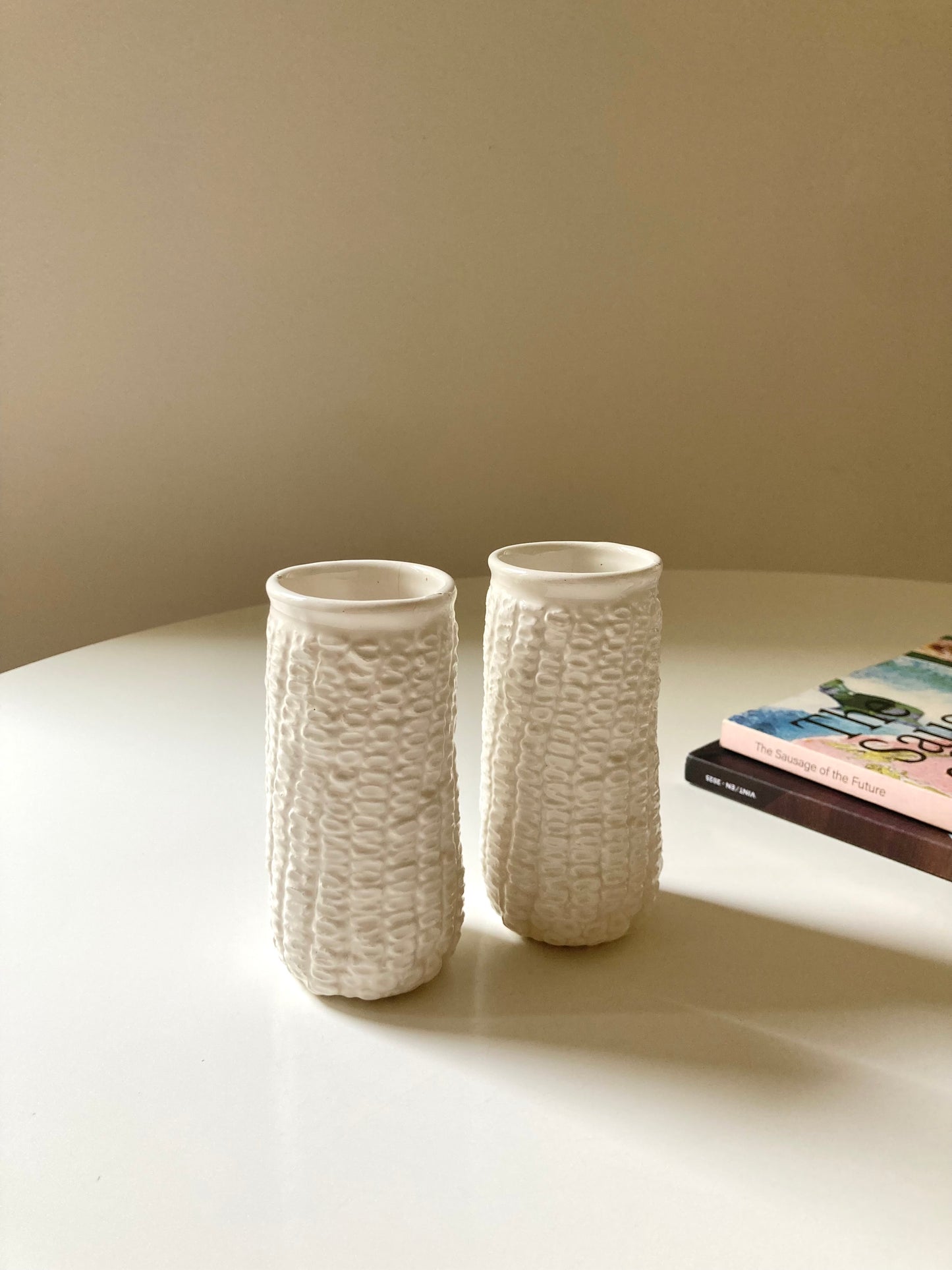 Set di 4 bicchieri pannocchia in ceramica