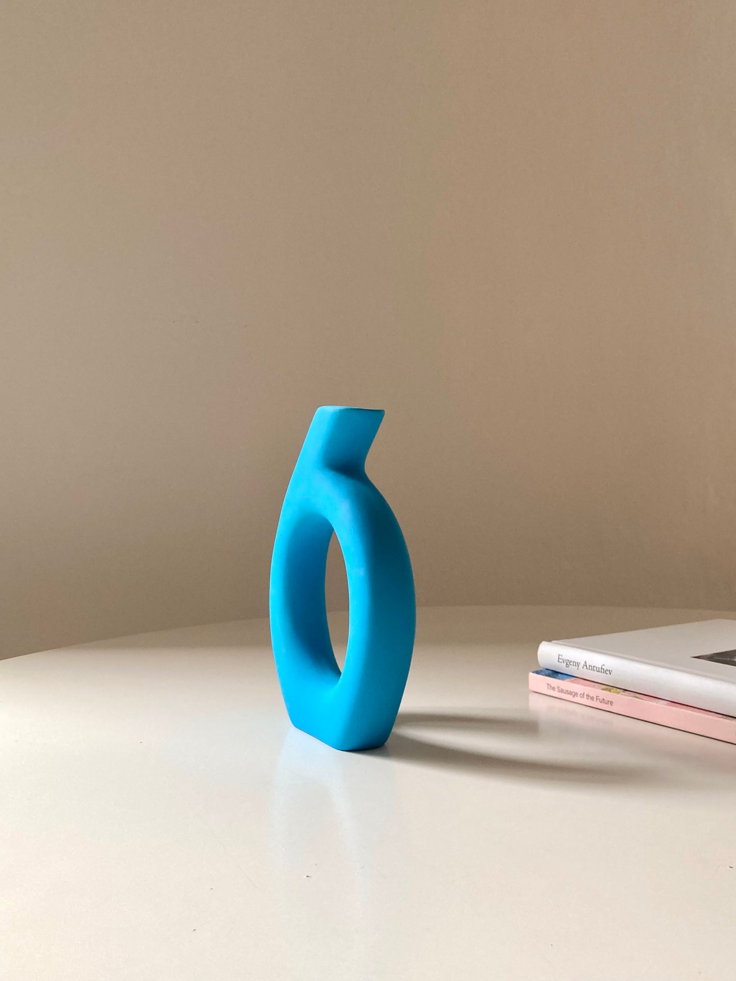 Light blue ceramic vase
