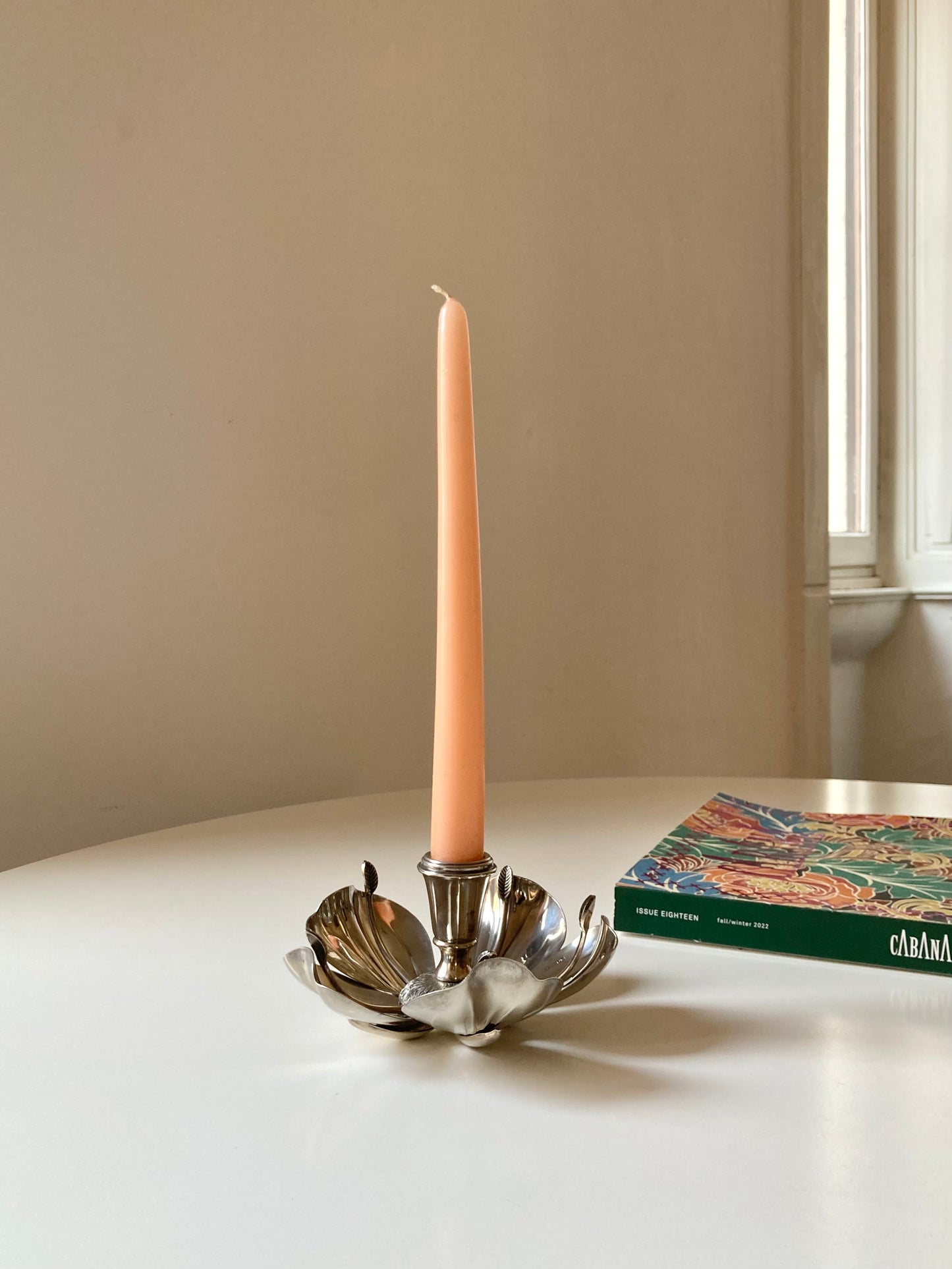 Portacandela a fiore con posaceneri