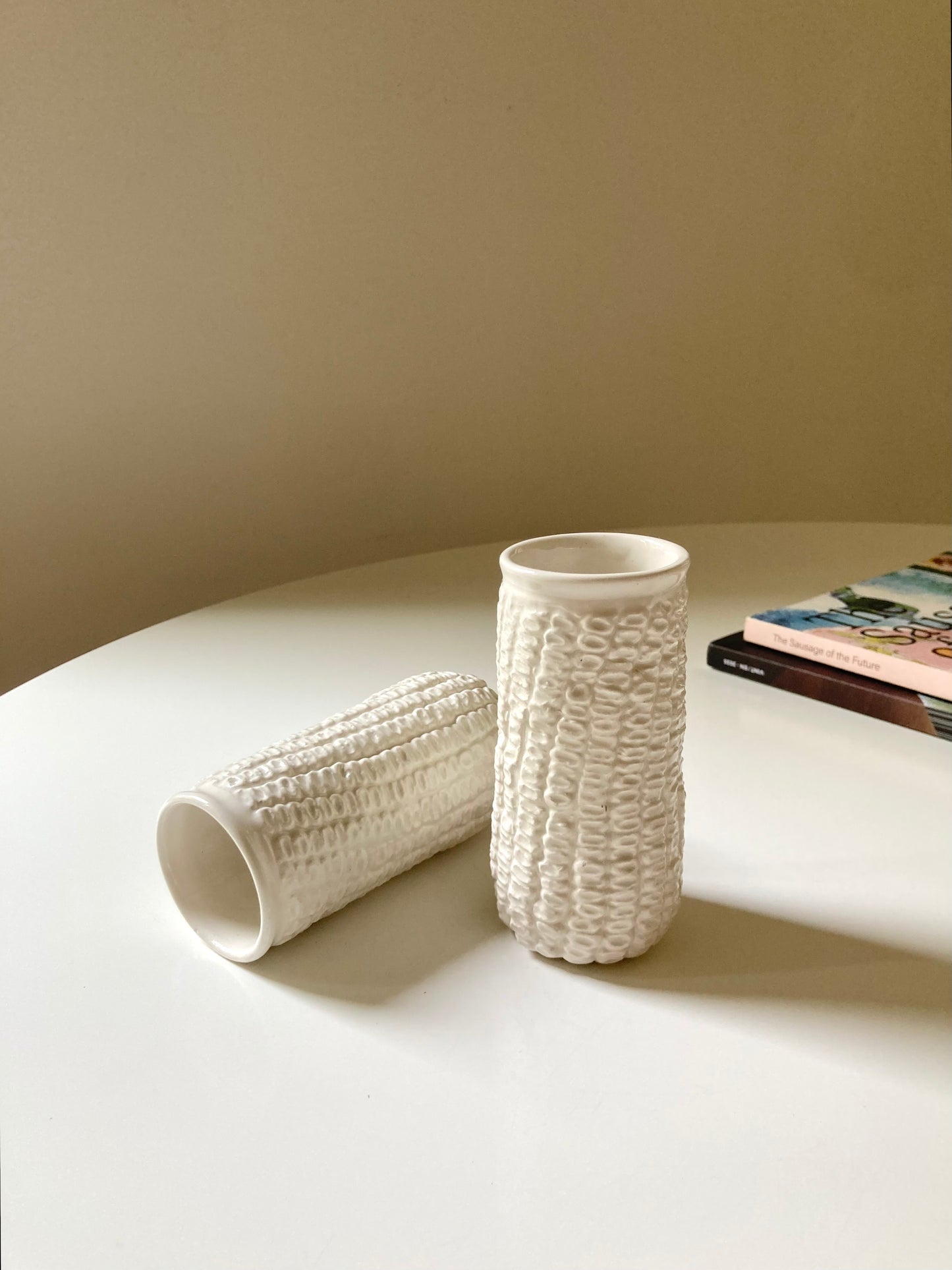 Set di 4 bicchieri pannocchia in ceramica