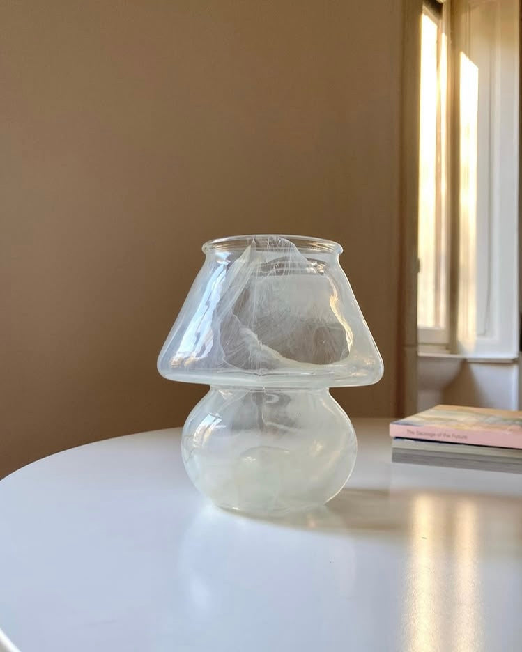 Vaso a fungo in vetro striato