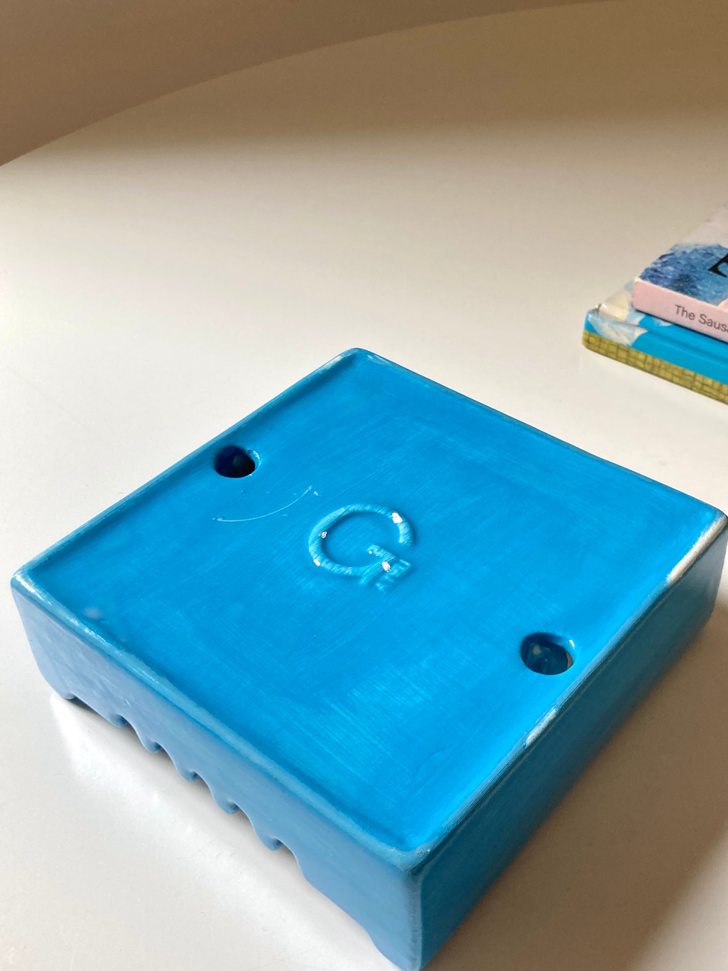 Posacenere quadrato blu