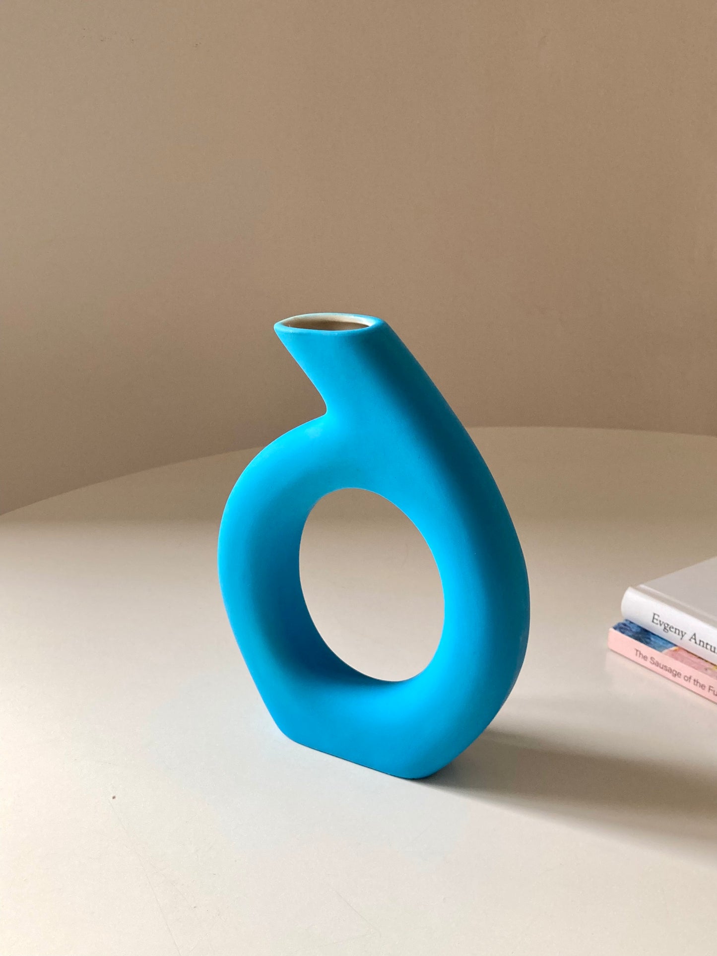 Light blue ceramic vase