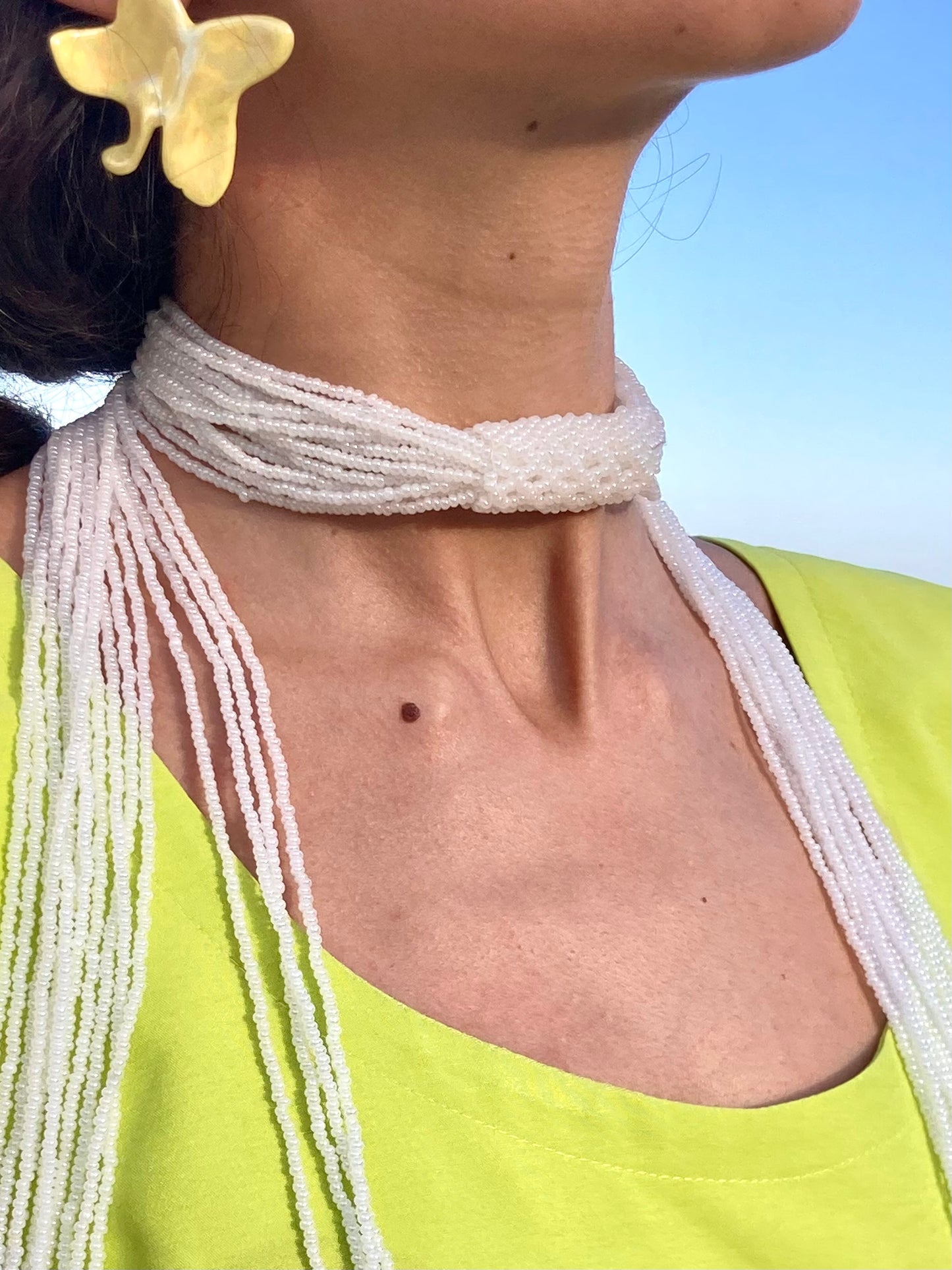 Collana scialle di perline in vetro
