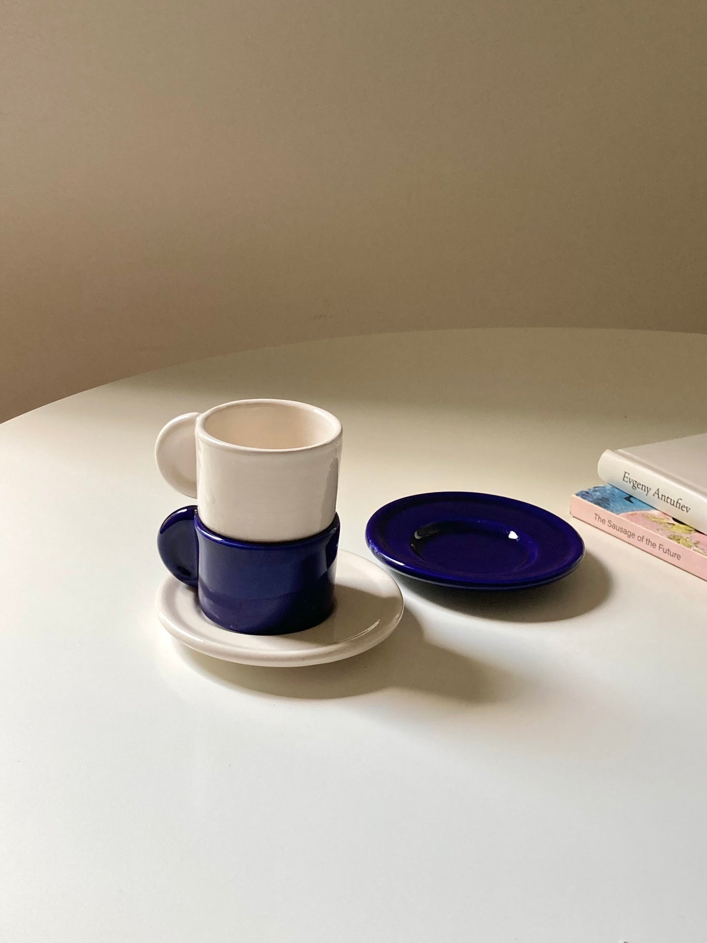 Set 6 tazzine da caffè blu e bianche