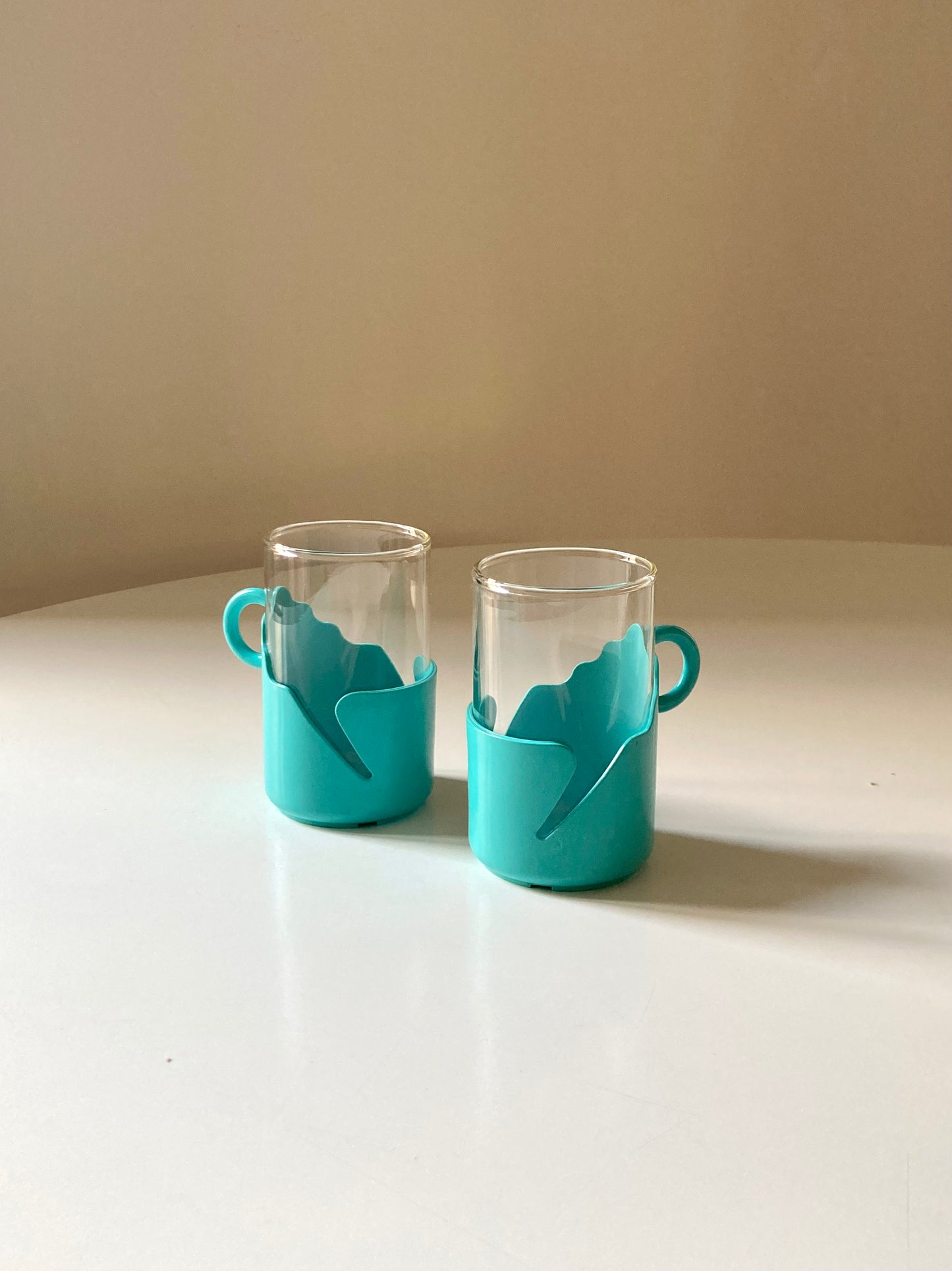Coppia tazzine space age turchesi