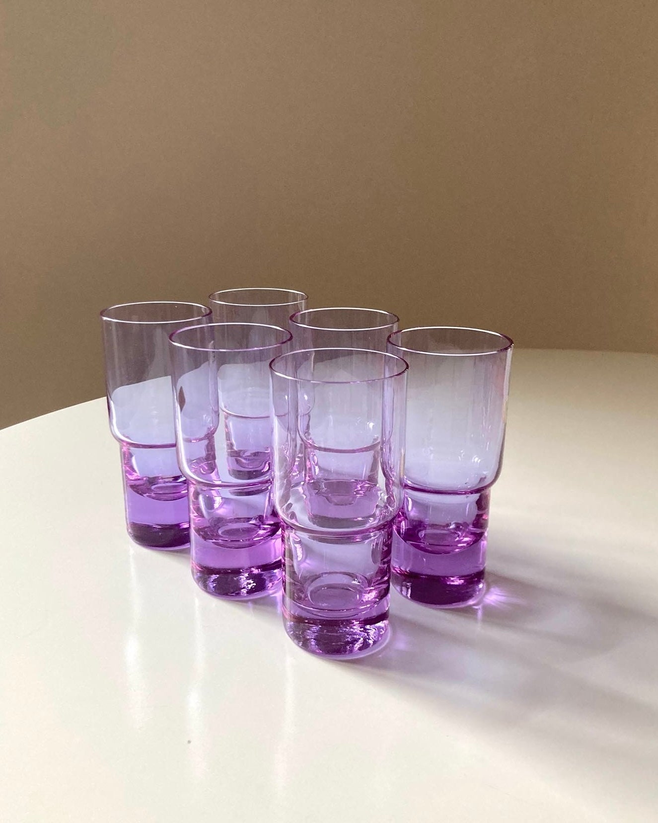 Set di 6 bicchieri vintage in vetro alessandrite