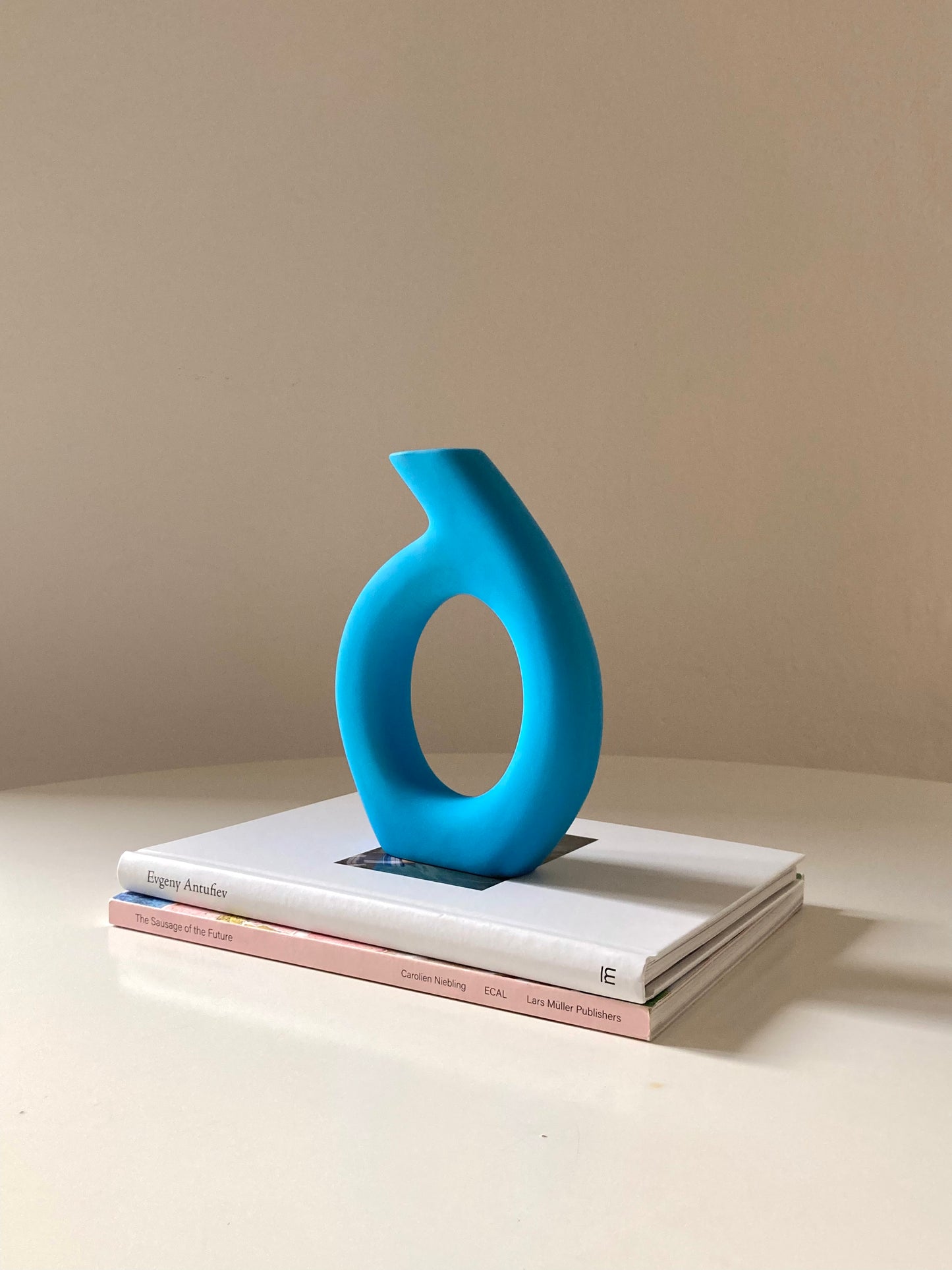 Light blue ceramic vase