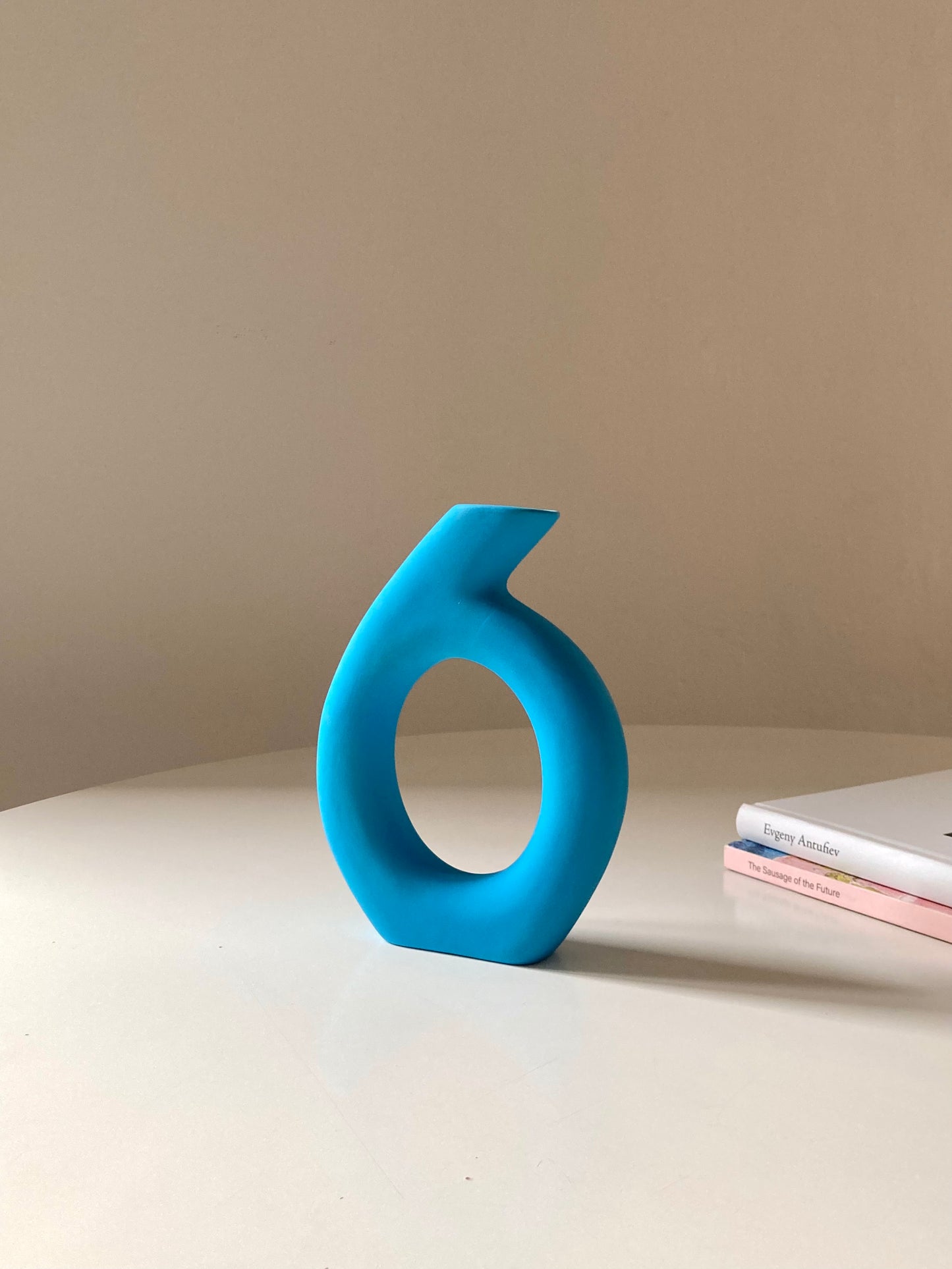Light blue ceramic vase