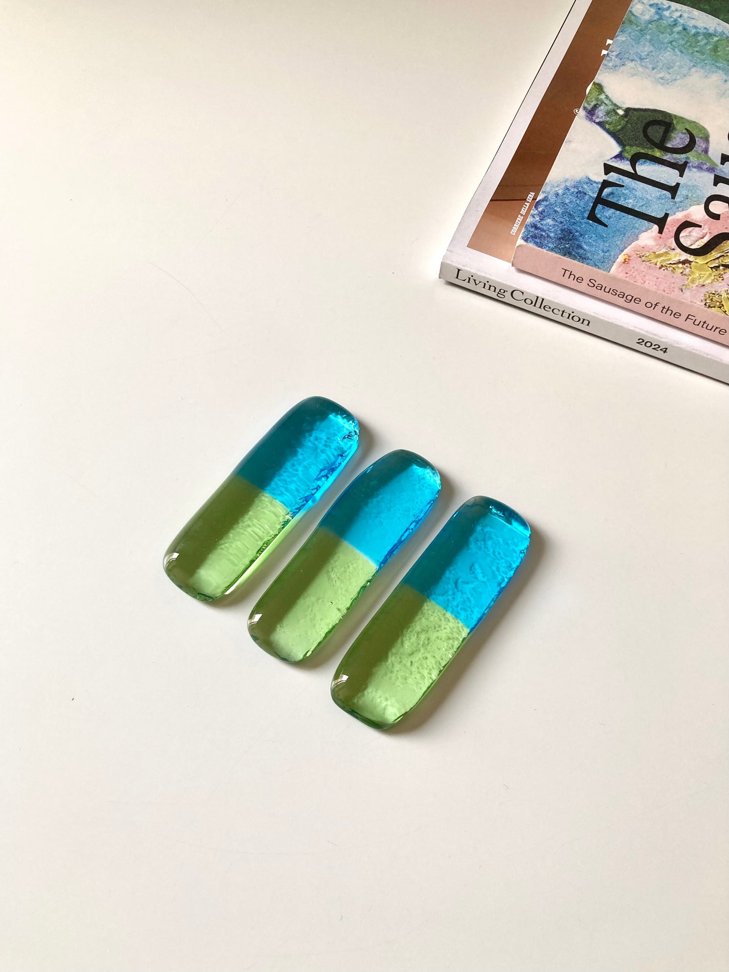 Set di poggia posate blu-verde