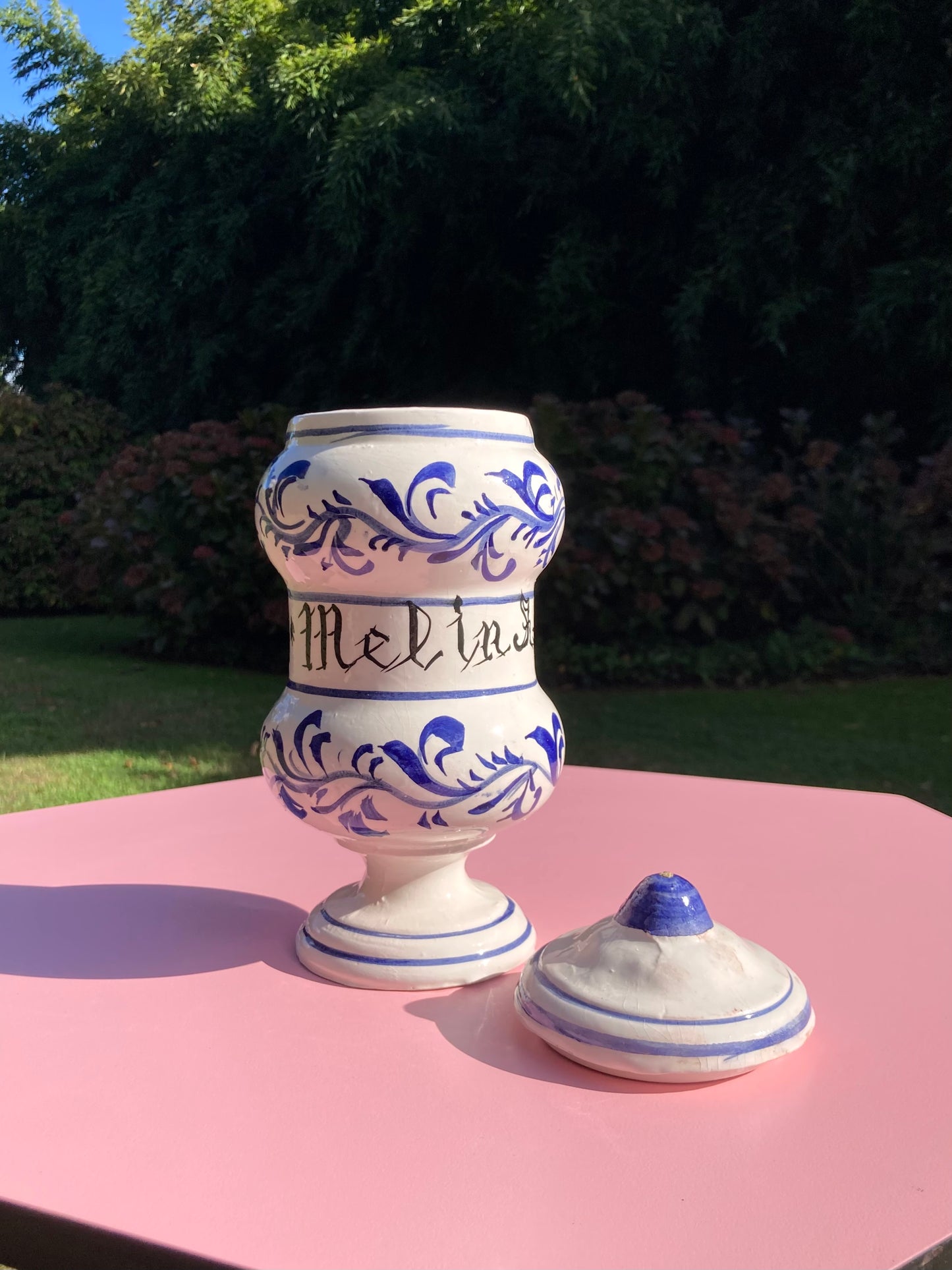 Barattolo da farmacia dipinto a mano