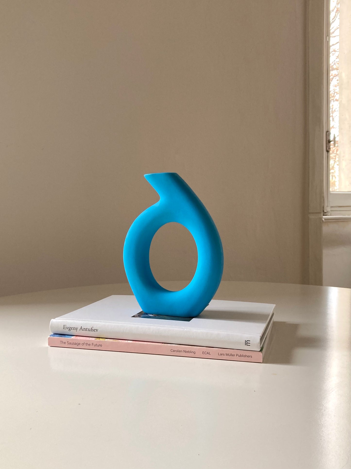 Light blue ceramic vase