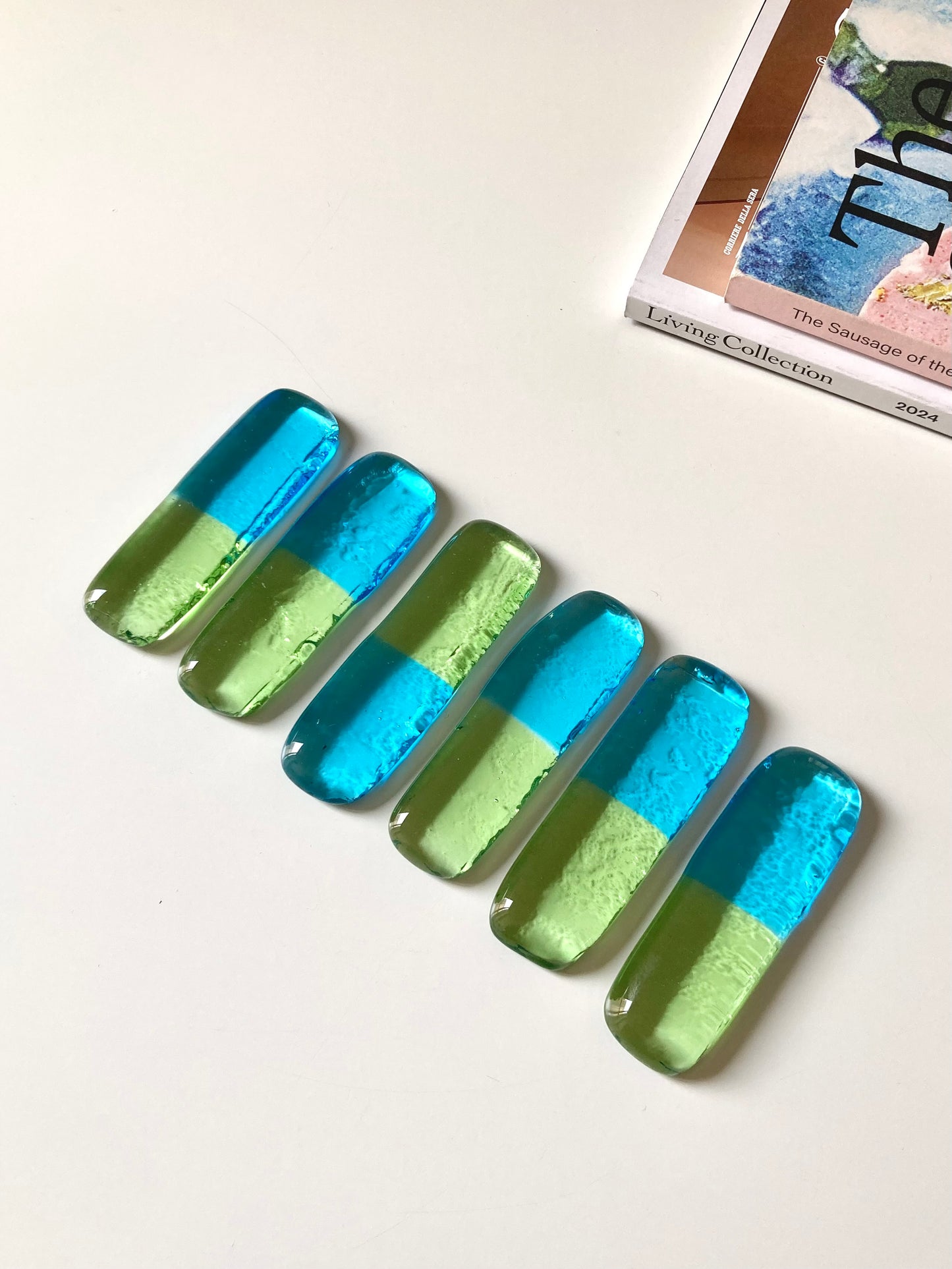 Set di poggia posate blu-verde