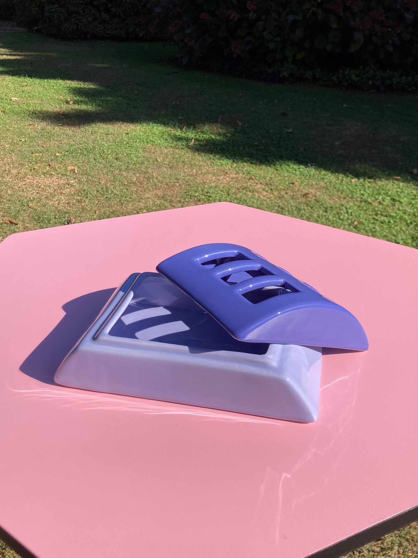 Vaso in ceramica azzurro e indaco