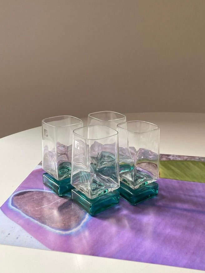 Set 6 bicchieri da amaro a base blu