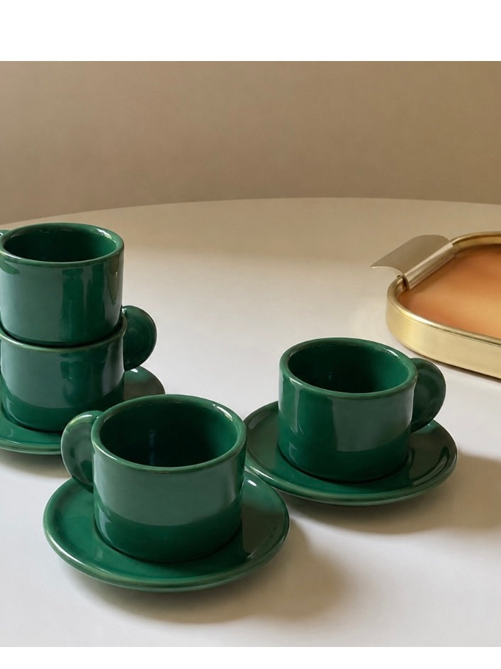 Set 4 tazzine da caffè verde bosco