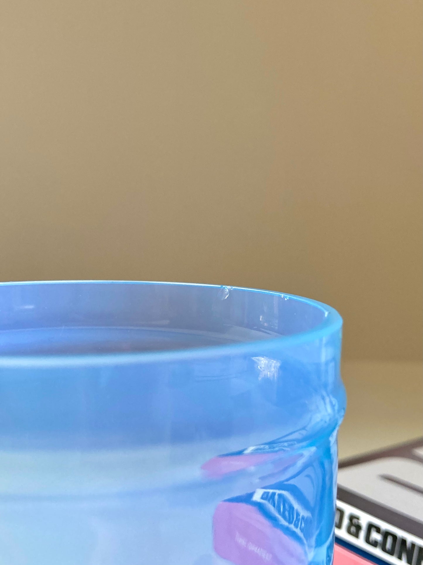 Pair of vintage light blue opaline glass jars