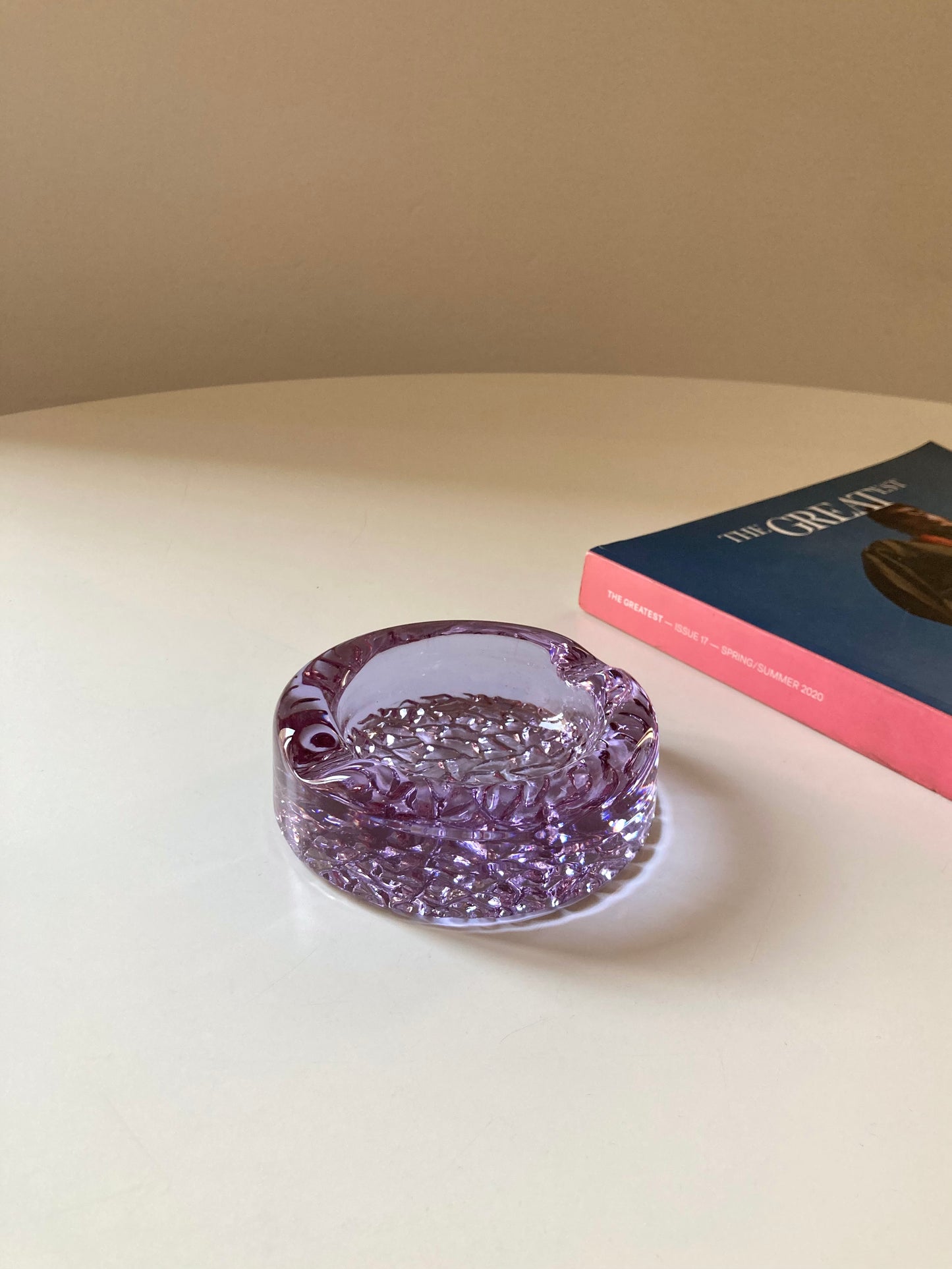 Alexandrite purple glass ashtray