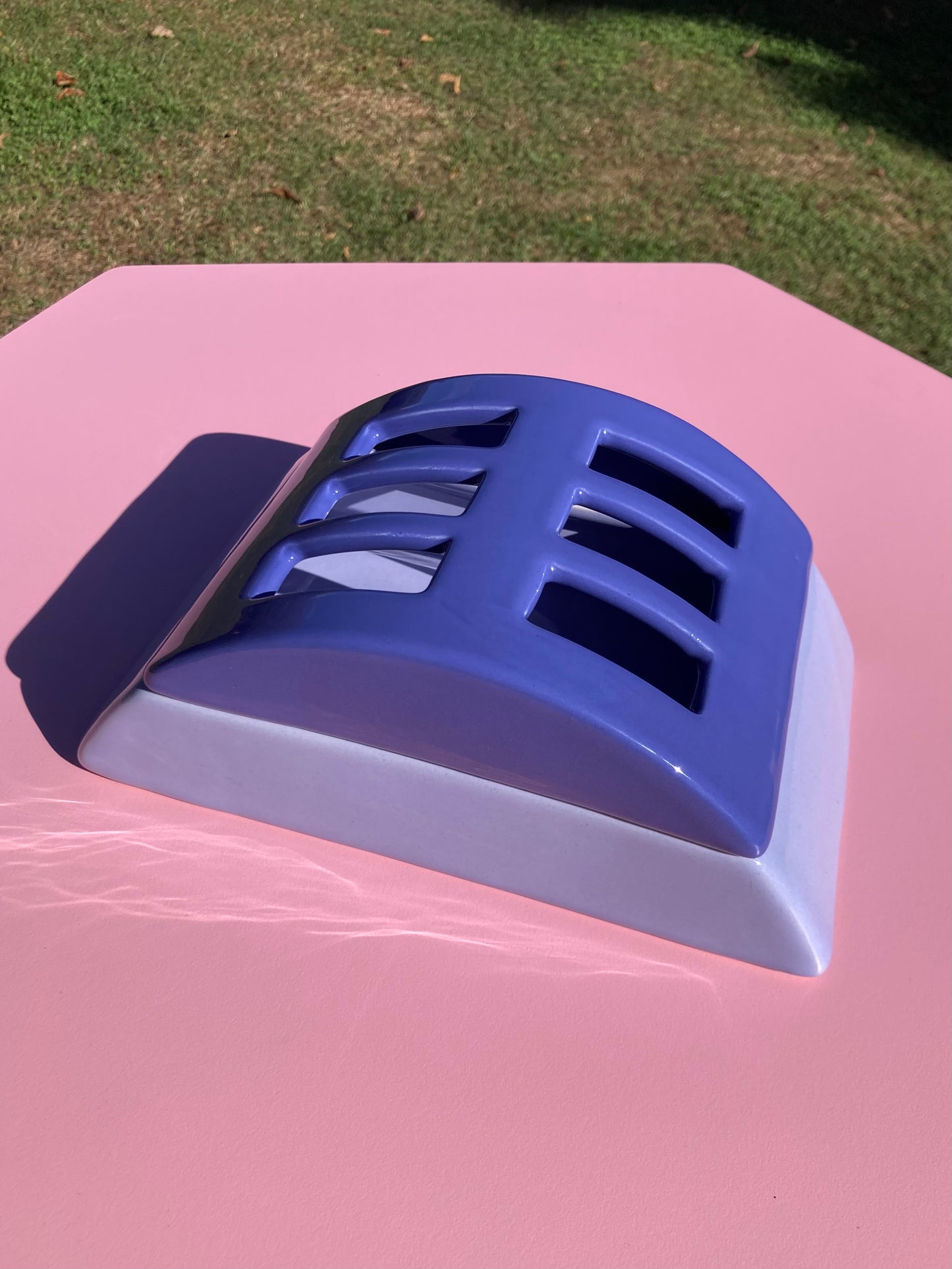 Vaso in ceramica azzurro e indaco