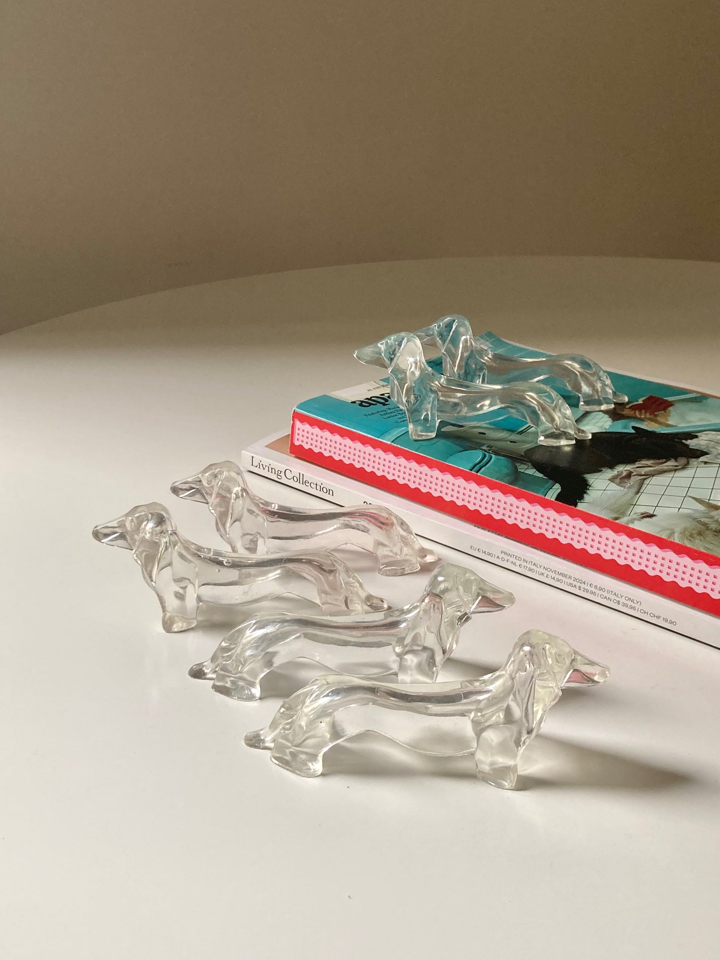 Set 6 bassotti poggia posate trasparenti