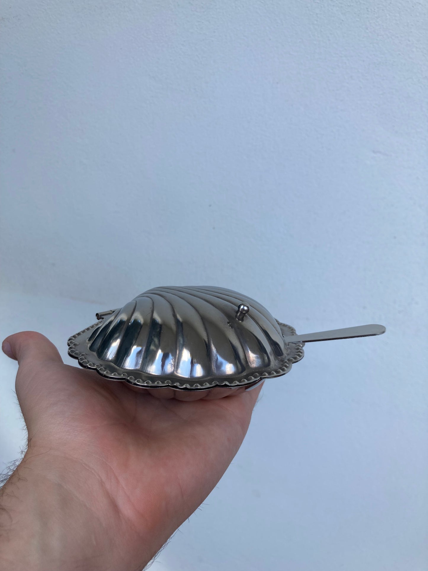 Ciotola conchiglia vintage con spatolina