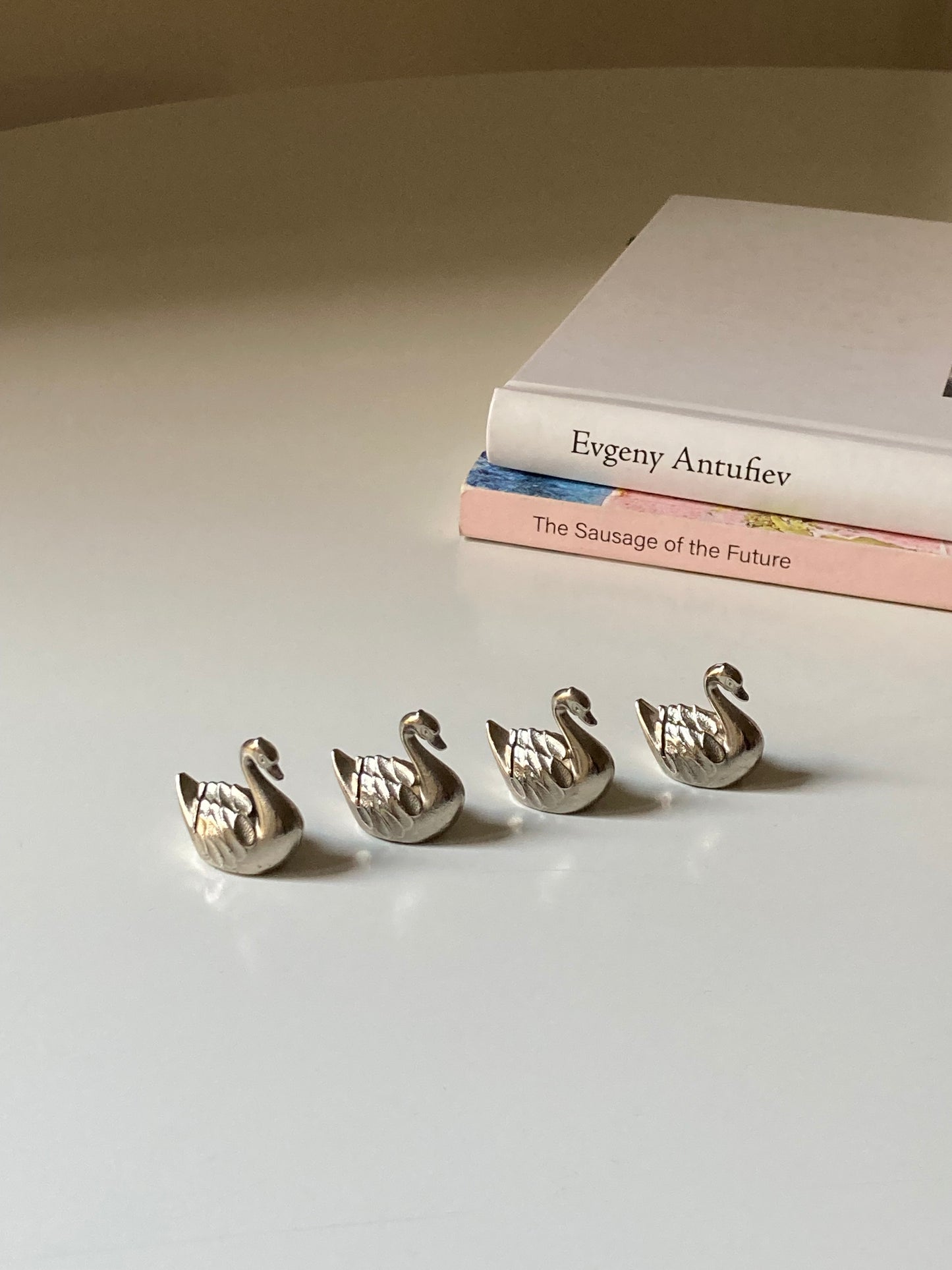 Set 4 segnaposto a forma di cigno