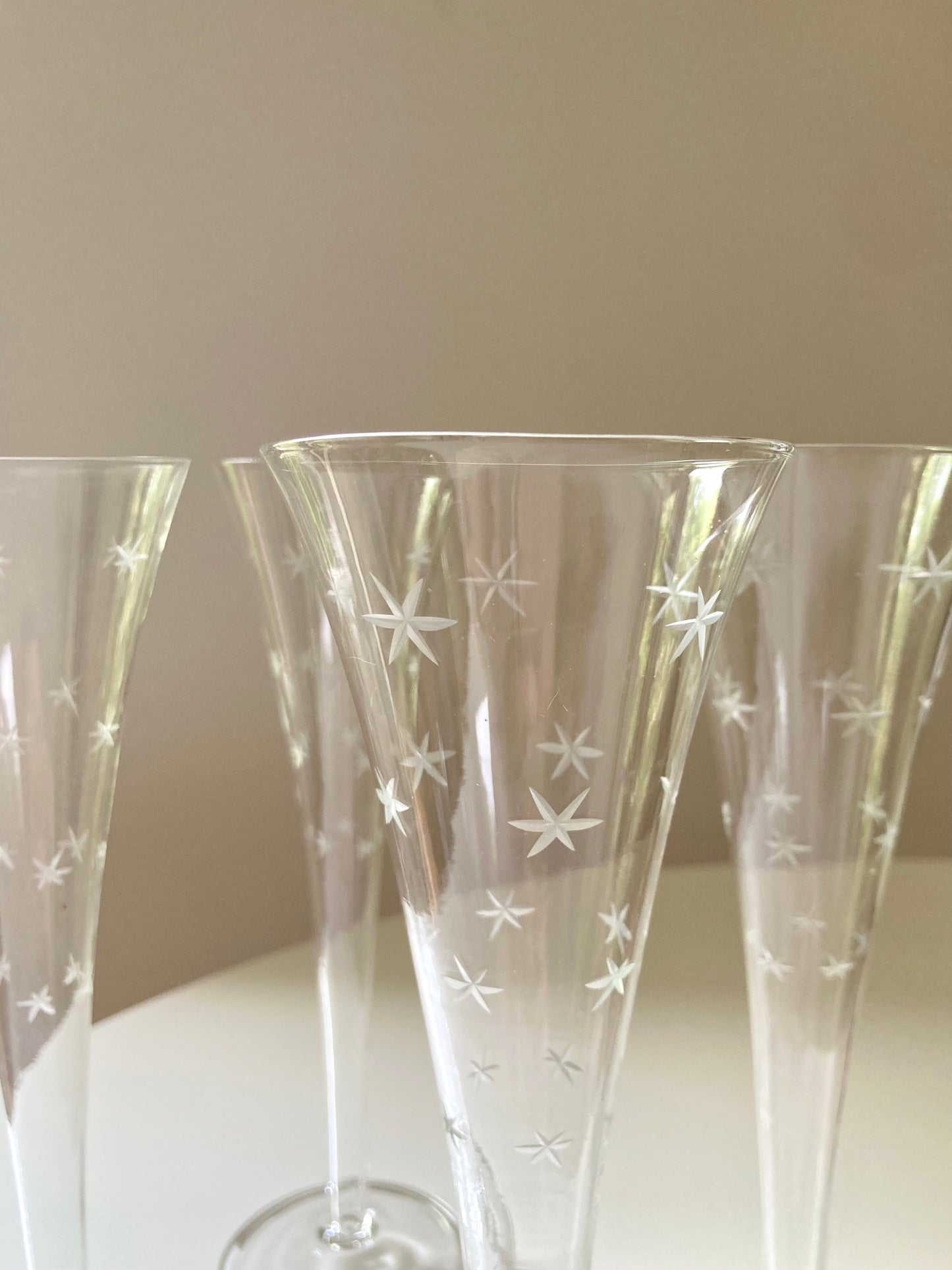 Set di 6 flute vintage con stelline