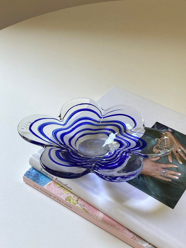 Piatto a forma fiore in vetro Murano