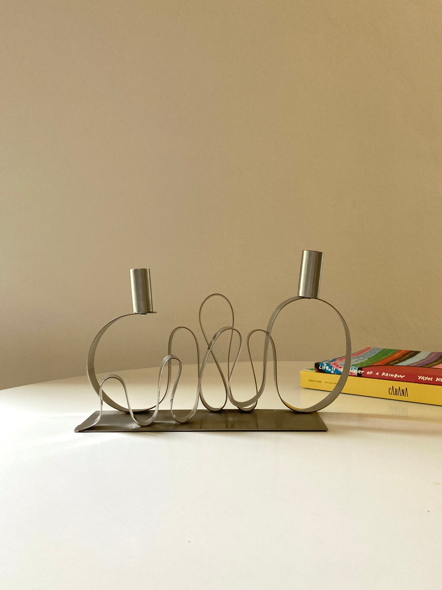 Handmade metal candle holder