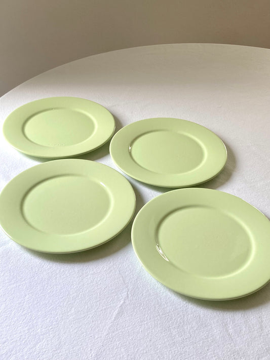 Set of 4 pastel green dessert plates