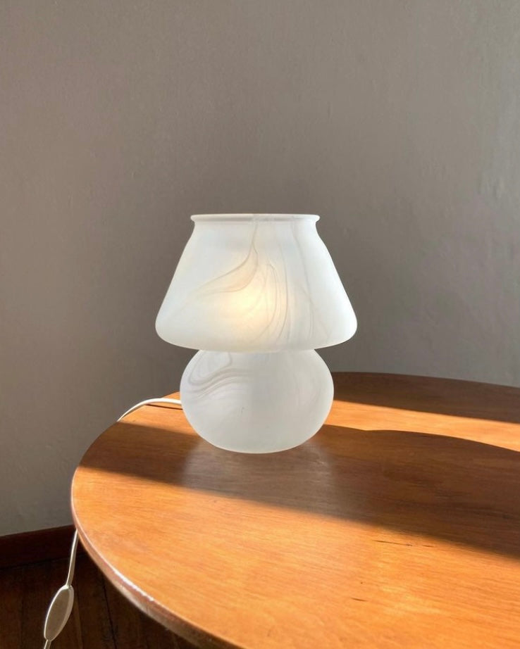 White vintage mushroom lamp