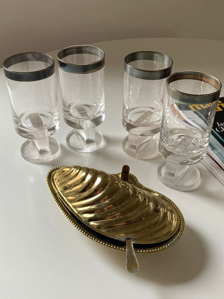 Set di 4 bicchieri alti in vetro trasparente