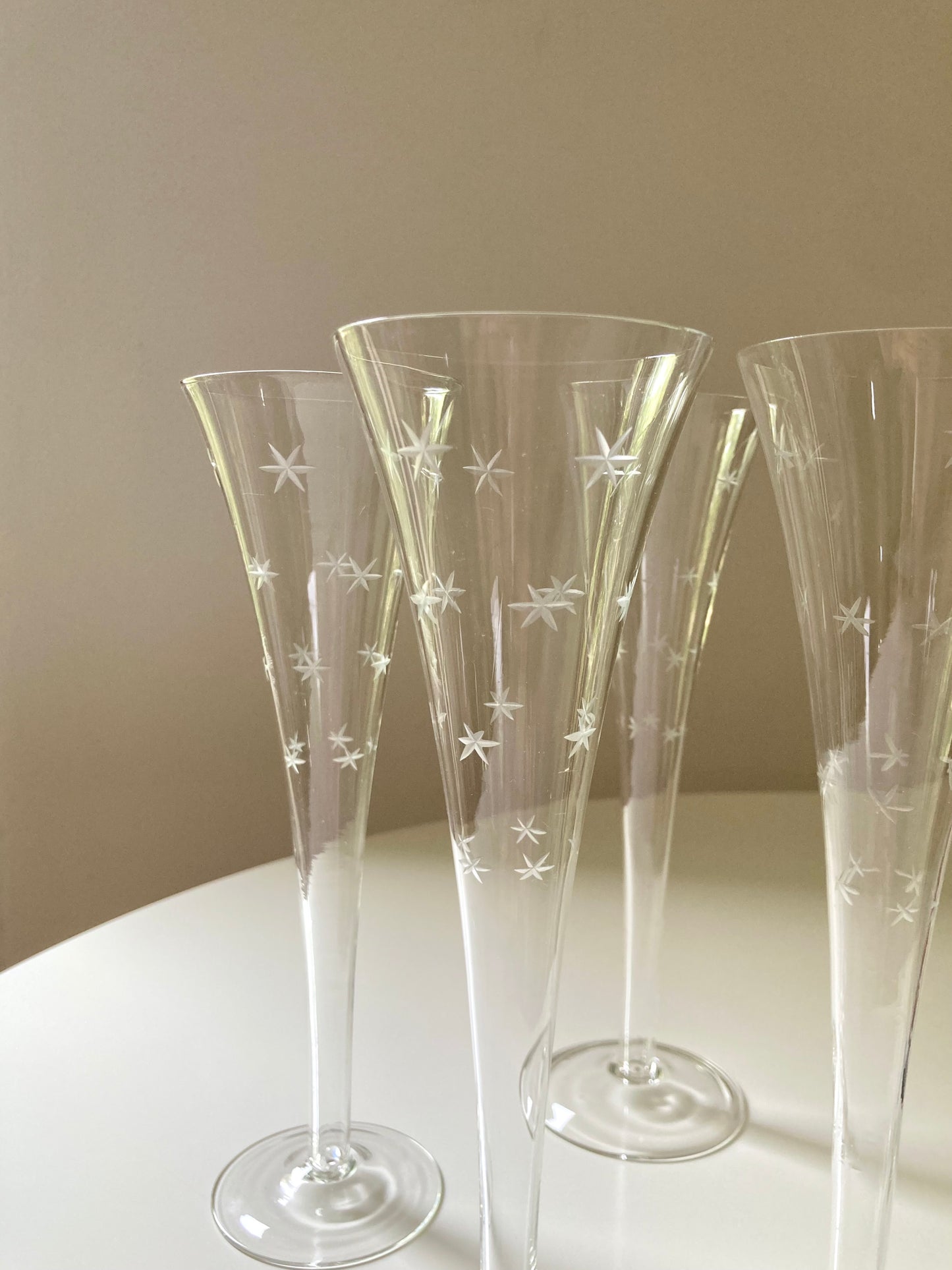 Set di 6 flute vintage con stelline