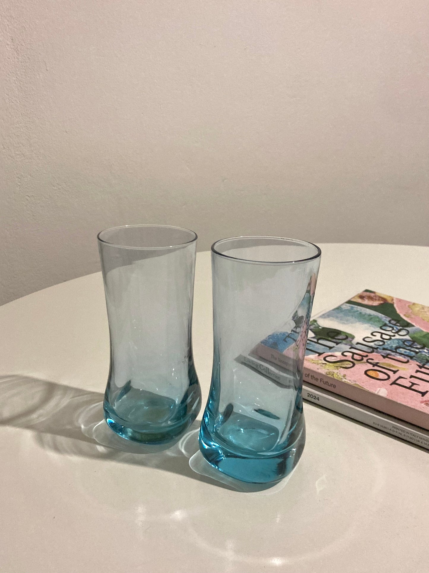 Ensemble de 4 grands verres en verre alexandrite