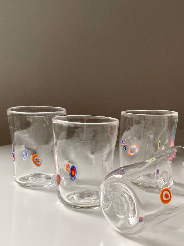 Set di 4 bicchieri in vetro di Murano