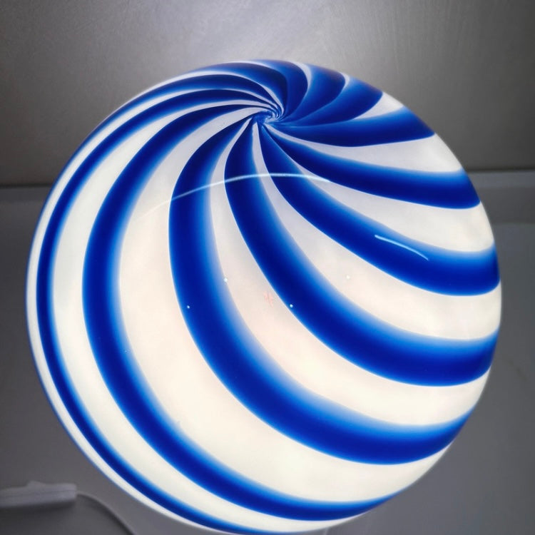 Lampe sphérique spirale bleue