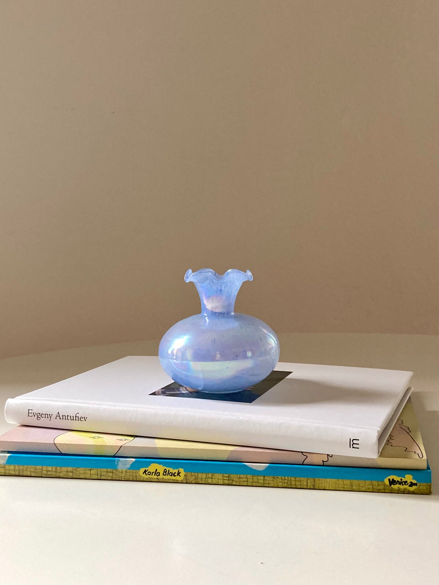 Iridescent blue Murano vase