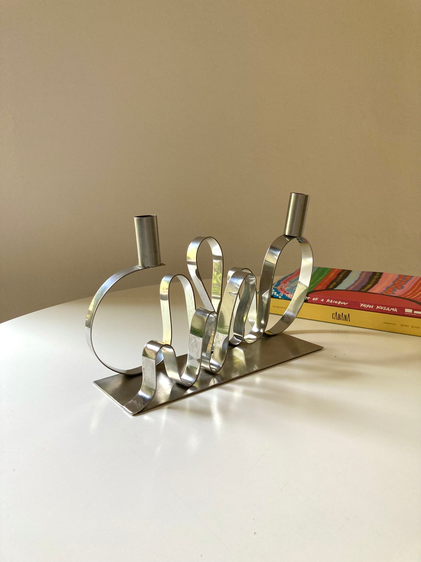 Handmade metal candle holder