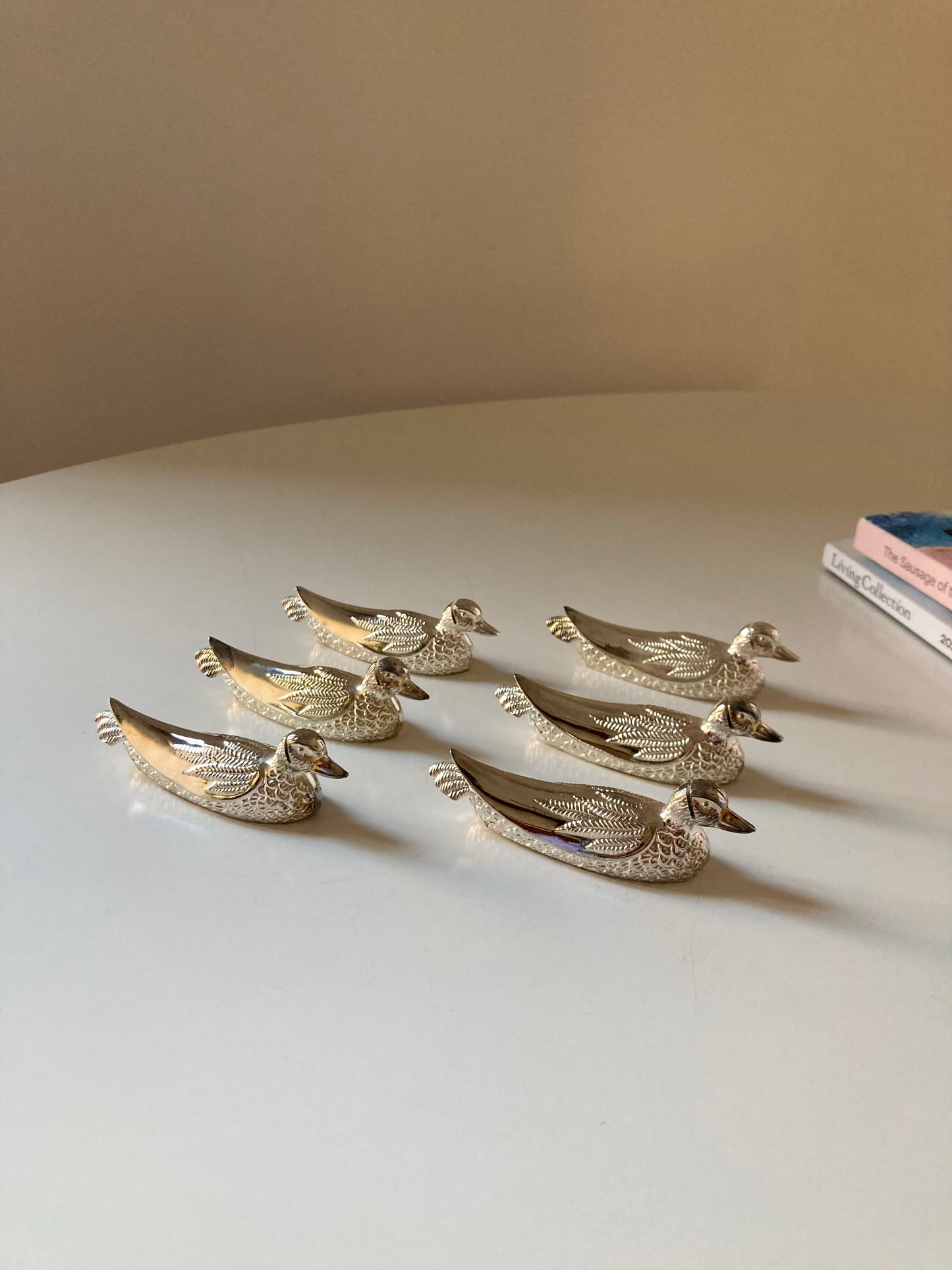 Set of 6 placeholder ducks and cutlery rests