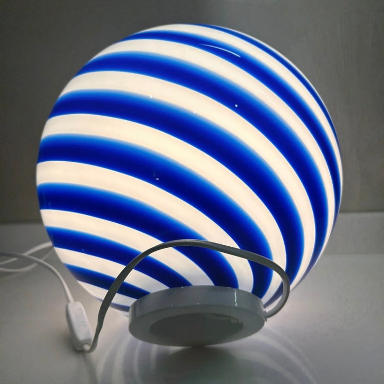 Lampe sphérique spirale bleue