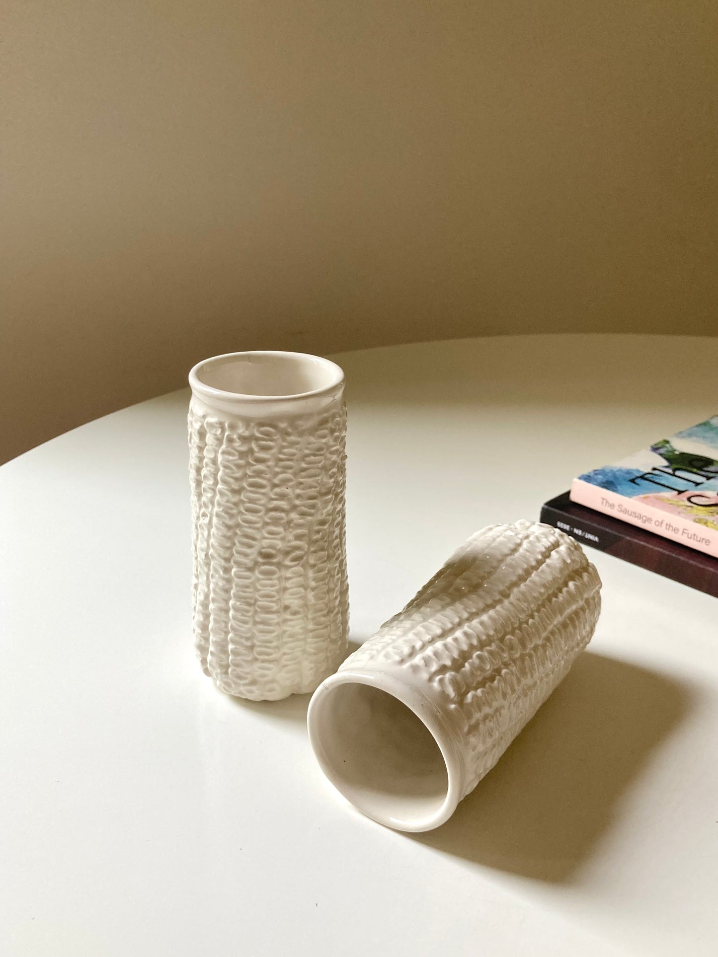 Set di 4 bicchieri pannocchia in ceramica