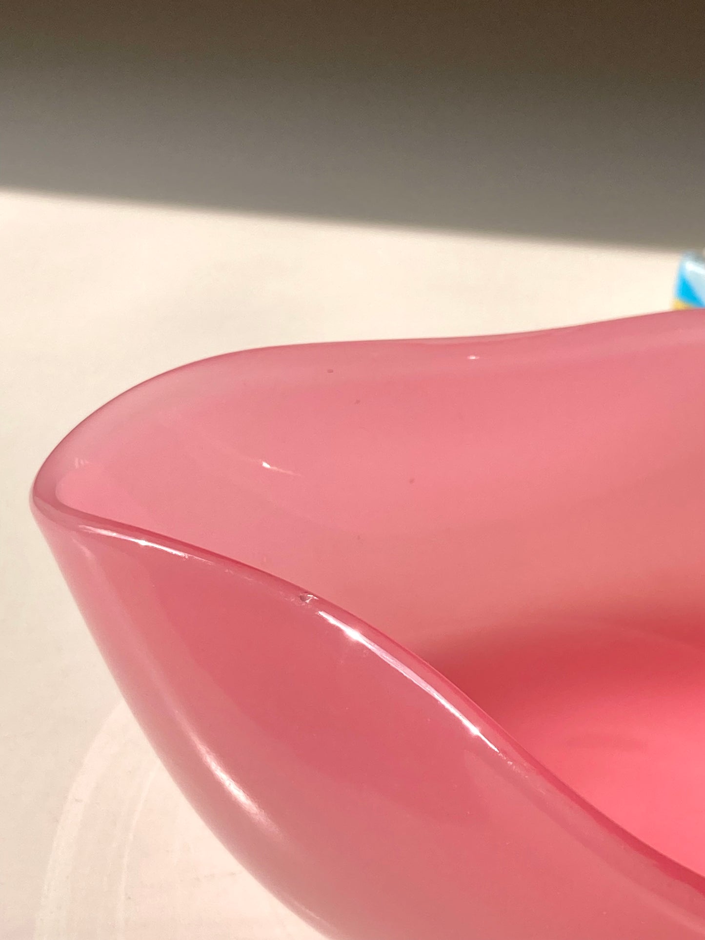 Opaline pink Murano glass bowls