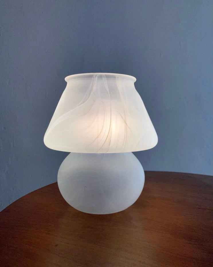 White vintage mushroom lamp