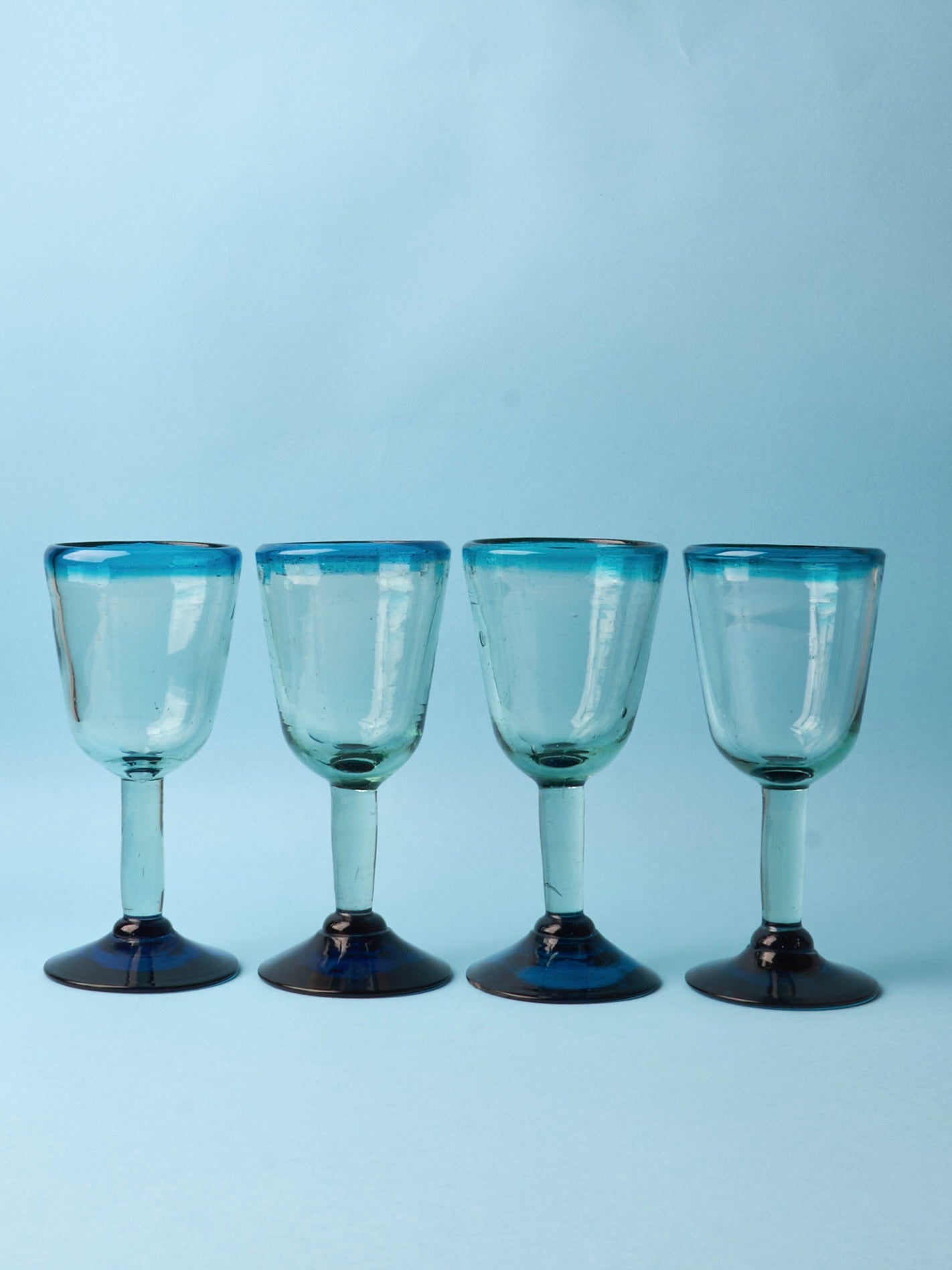 Set of 4 large handmade glasses